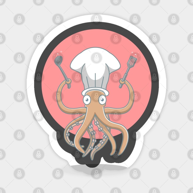 octopus chef Sticker by fflat hds